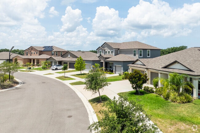 Differently sized homes line the streets of Belmont, creating a diverse streetscape.