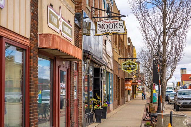 Shopping downtown in Marshfield features boutique and specialty stores.