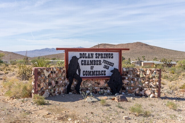 Dolan Springs Chamber of Commerce sign marks the heart of this desert town.