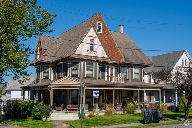 Large farmhouses with wrap-around porches are a staple in Dunmore revealing its rustic past.