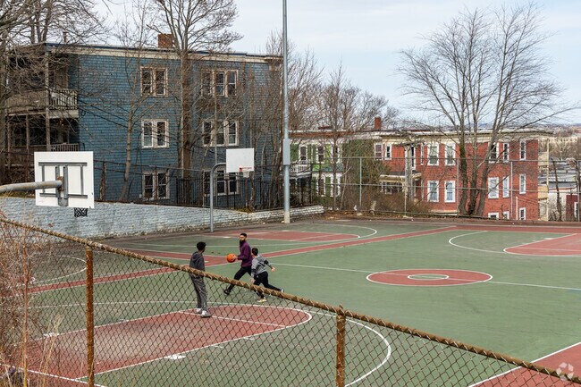 Work your game on the courts at Ronan Park near Fields Corner West.