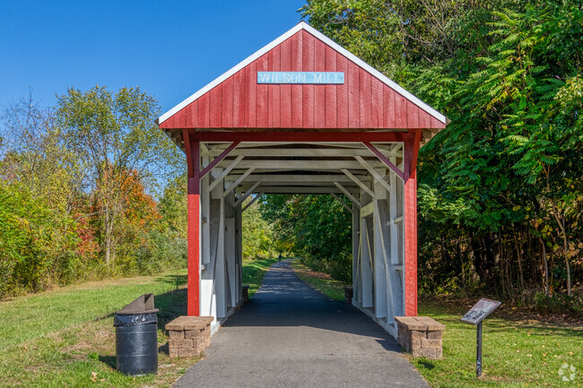 This red tunnel marks the McDonald station of the panhandle trail.