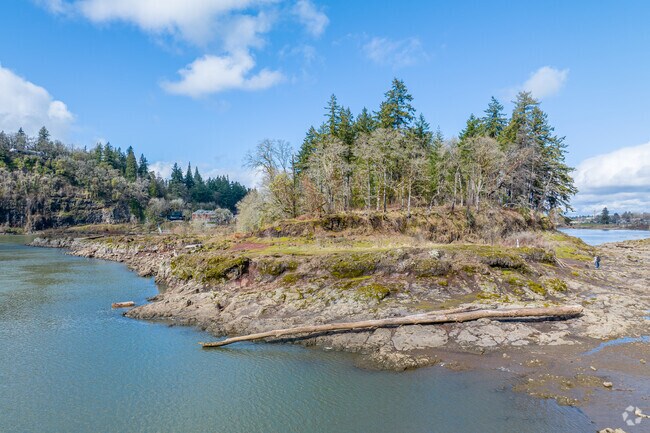 Elk Rock Island offers fishing from rocky shores and unique wildlife in Island Station.