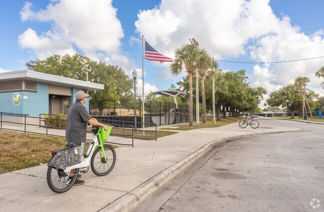 Orlando Festival Park offers open space and bike-friendly paths in the Milk District.
