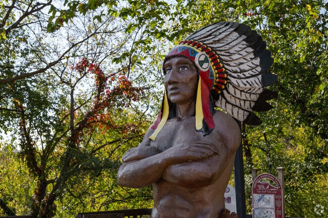 Statue of Seminole leader Osceola stands on Cascade Street in Osceola.
