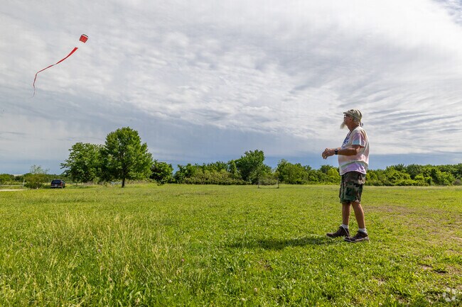 Kite Flyers enjoy many of the open spaces in Park Plaza East.