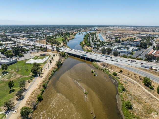 The River Parkway Bike Trail runs alongside the Kern River in Downtown Bakersfield.