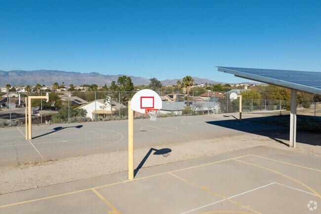 Students love playing on the basketball courts at Secrist Middle School.