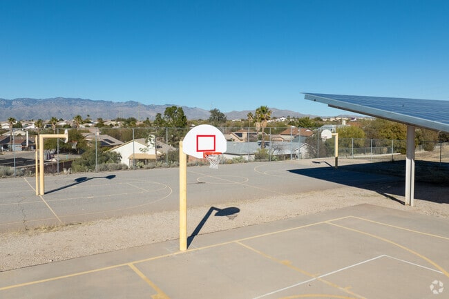 Students love playing on the basketball courts at Secrist Middle School.