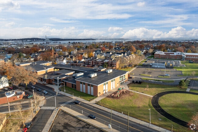 An aerial view of the Roberto Clemente Leadership Academy.