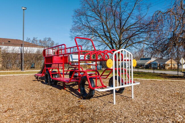 Point Park features playful playground equipment loved by residents of Evergreen Estates.