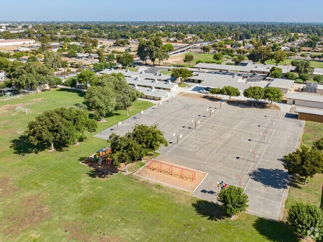 Looking North from the basketball courts at Mineral King Elementary School in Visalia.