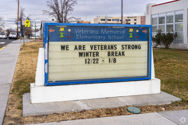 The message board at Veterans Memorial Elementary School.