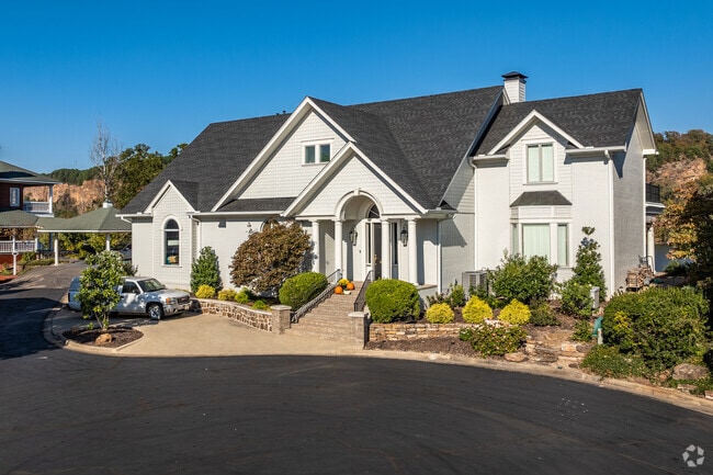 There are several larger custom homes build in to the hillside of Riverdale.