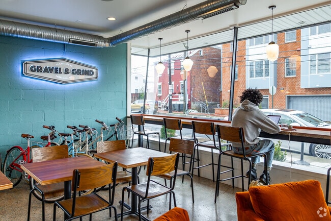 Gravel & Grind is a favorite among Monocacy Village locals and a great spot to work remotely.