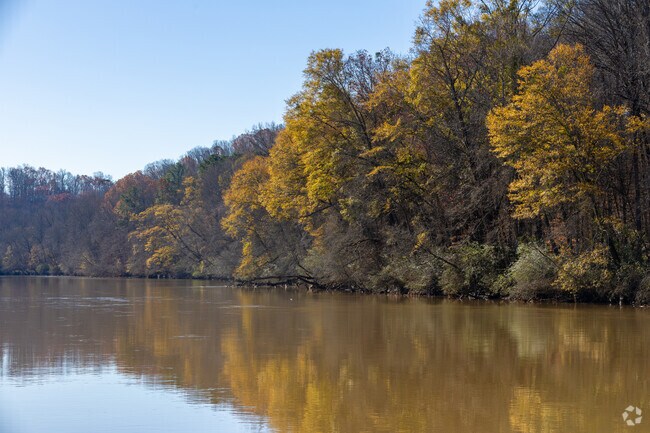 The Chattahoochee River flows alongside Roswell, offering beautiful scenic views.