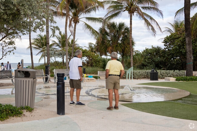 Water fountains are elevating the Pompano Beach board walk area that residents can visit.