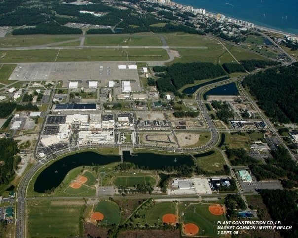 Aerial of Market Common in proximity to Ocean. Apartment is located in the center of this photo.