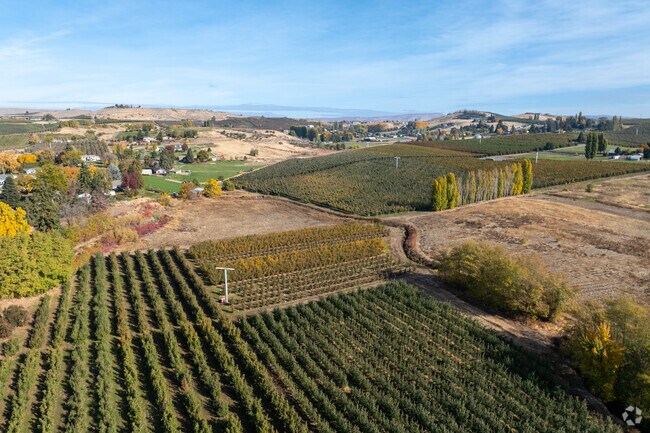Orchards and farmland stretch across Gleed’s Lower Naches Valley.