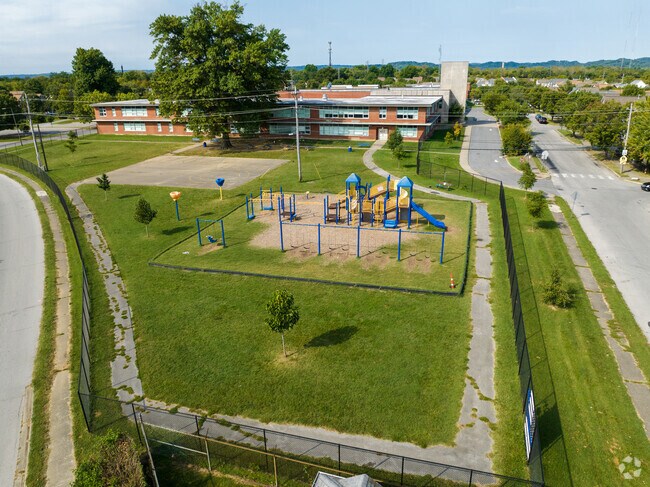 Drone photo of school playground