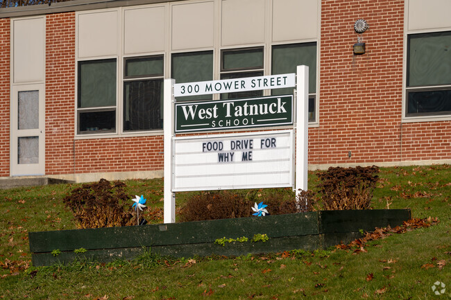Sign out front of West Tatnuck School in Worcester.