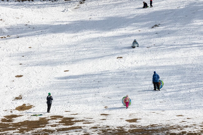 Kids from Buckley District head to the slopes of Center Springs Park whenever it snows.