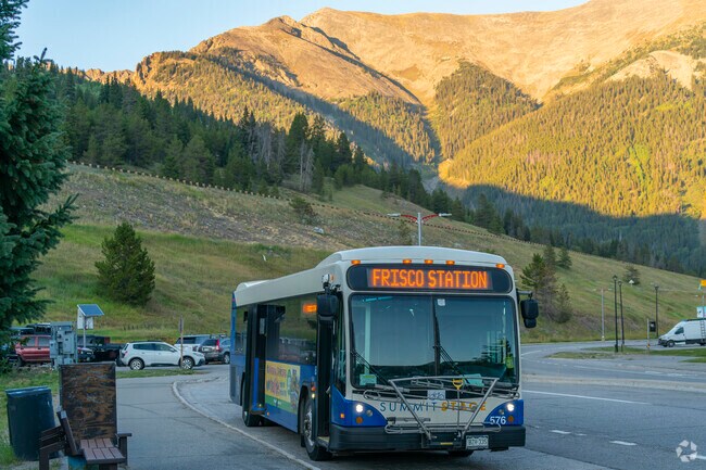 Copper Mountain has public transit whisking you away to the town of Frisco 15 mi. away.