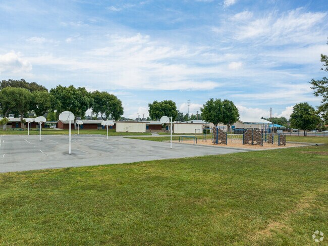 Students can enjoy the basketball courts on Wiley Canyon Elementary School's campus in Valencia.