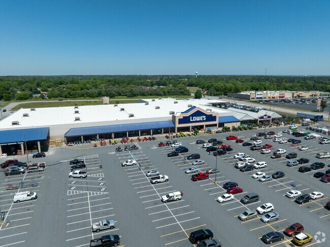 Big box stores like Lowe's are in Centerville, Georgia.