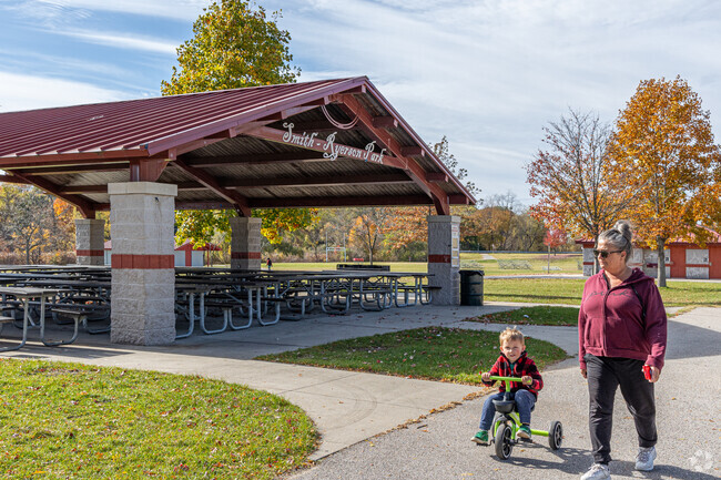Take an autumn stroll at Smith-Ryerson Park in Muskegon, Michigan.