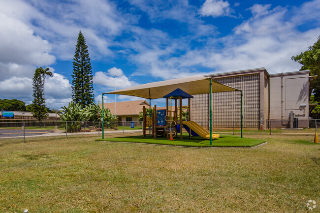 Ewa Elementary School has a covered playground to protect students from the sun.