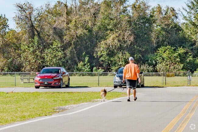 Dog lovers head to the dog park with their fury ones.