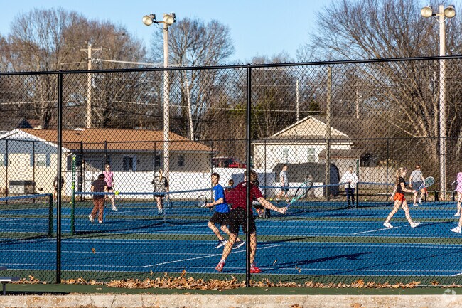 Tennis courts are available for matches and lessons at Springbrook Park.