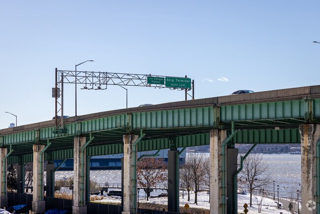 the West Side Highway provides connection to points north and south.