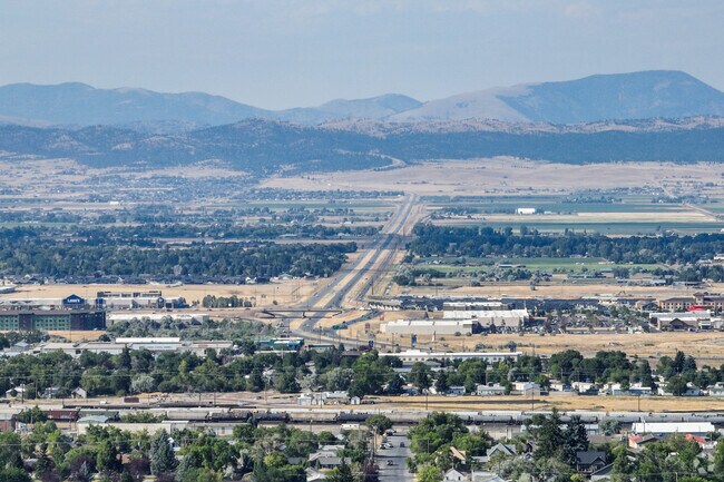 A scenic view from North East Helena shows the expansive landscape and key roadways like I-15.