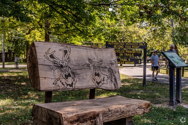 Mound State Park Nature Center is just a short drive from Markleville and features nature walks for the family.