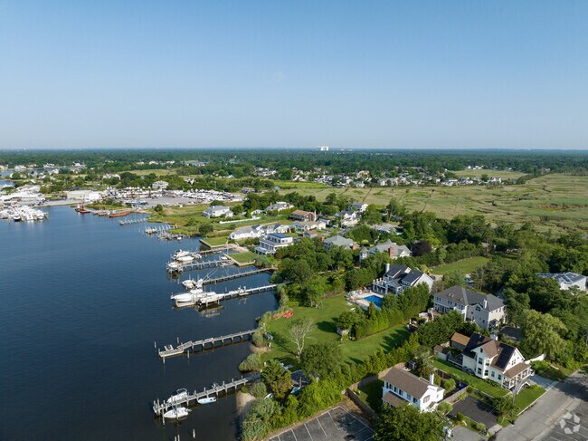 Waterfront properties are common in the area.