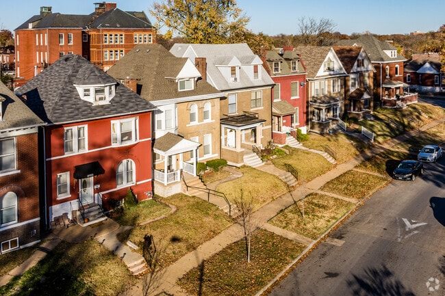 Foursquares line the streets of the Academy neighborhood.