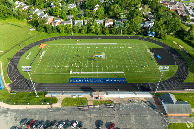 Overview of the Clayton High School football field.