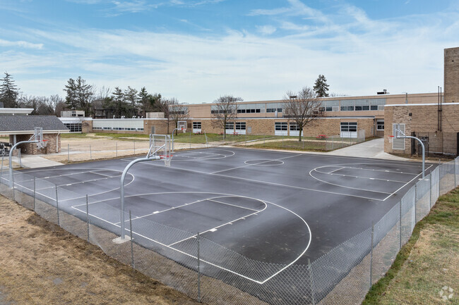 Derby Middle School has a variety of outdoor sports courts.