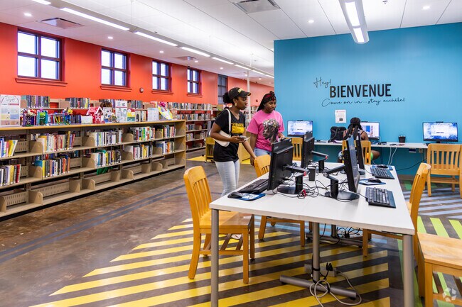 Residents of Laplace utilize the computers provided at St. John the Baptist Parish Library.