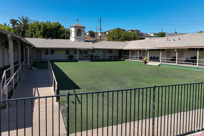 View of the classrooms at Saint John Of The Cross Catholic School in Lemon Grove CA.
