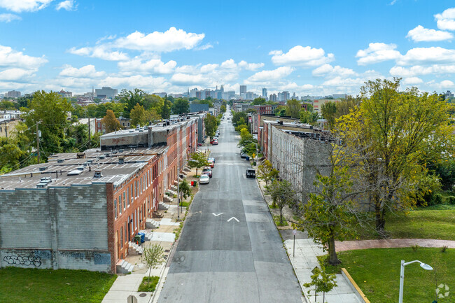 Enjoy the skyline of Baltimore when you live in Druid Heights.