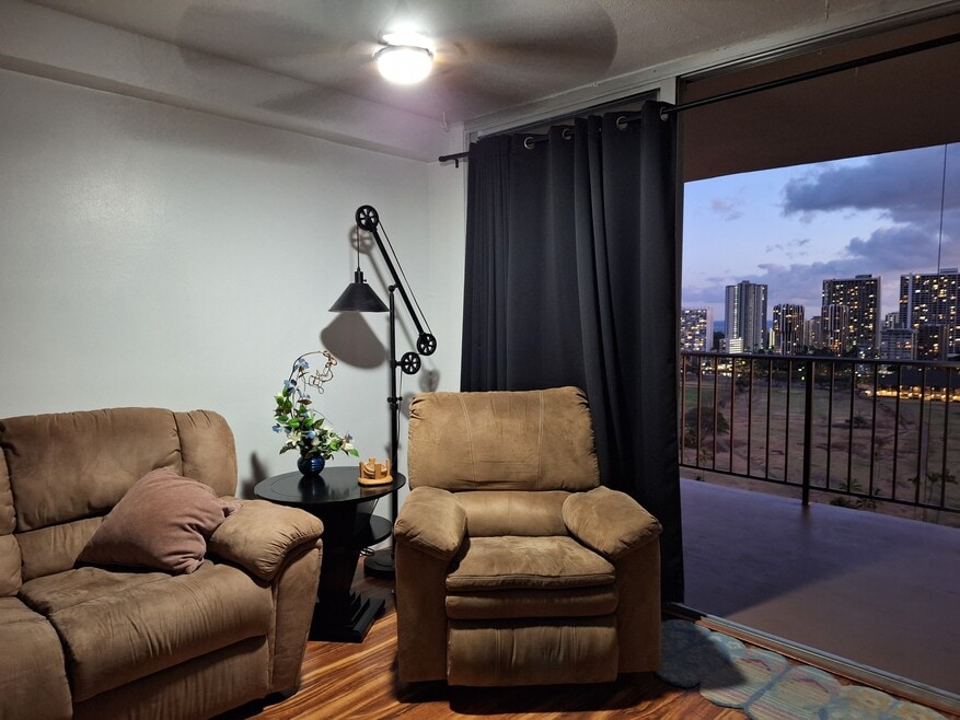 Skyline view from living room