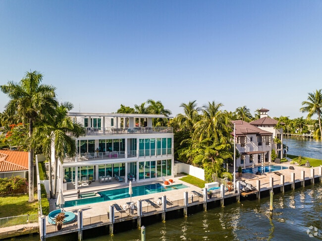 The Dolphin Isles neighborhood consists mostly of bright modern and Spanish-style homes.