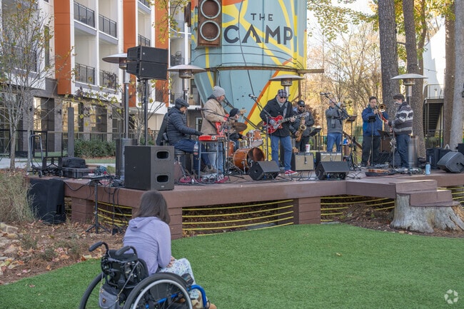 Head to The Camp at The Works nearby to catch a local band performing.
