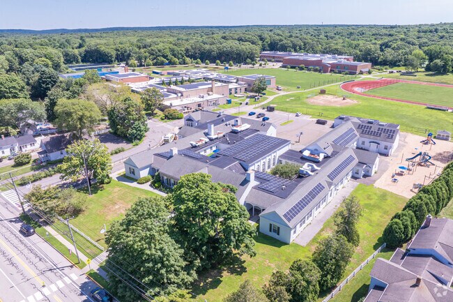 Center School sits on several acres of field and is neighbors to several other schools.