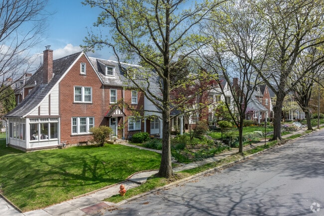 Large estates in College Park sit on quiet, tree-lined streets.