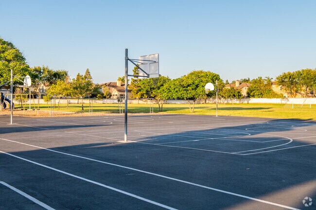 There are plenty of basketball courts for students to shoot hoops at Plaza Vista K-8 School.