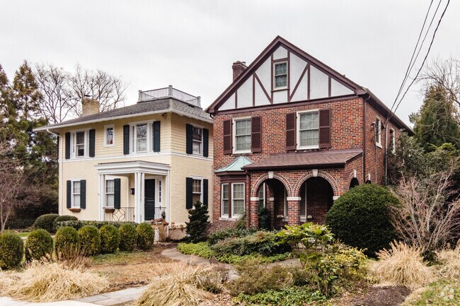 Tudor and colonial-style homes are popular in the Chevy Chase neighborhood.